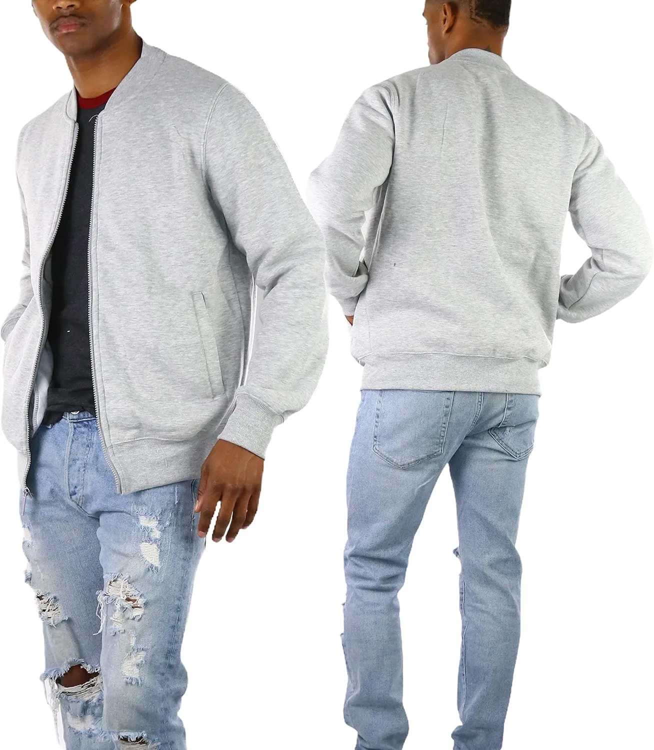ToBeInStyle Men's Durable and Consistantly Stylish Fleece Bomber Jacket