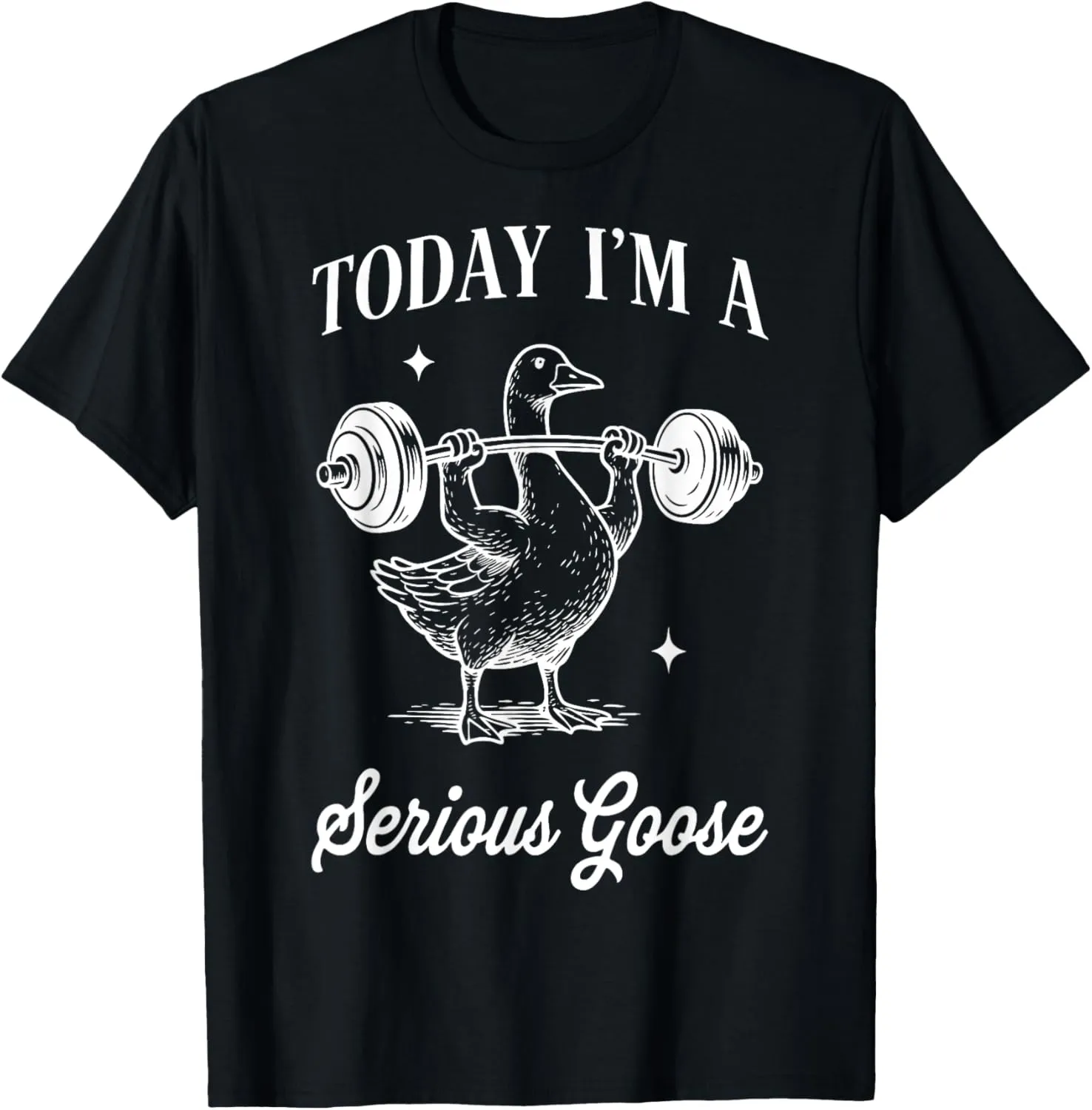 Today Im a serious goose funny lifting weights gym workout T-Shirt