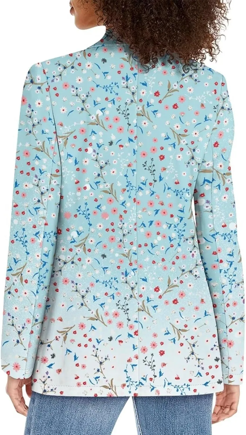 TODIYADDU Blazer for Women One Button Notched Lapel Suit Jacket with Pockets Casual Business Jackets Sports Coats for Party