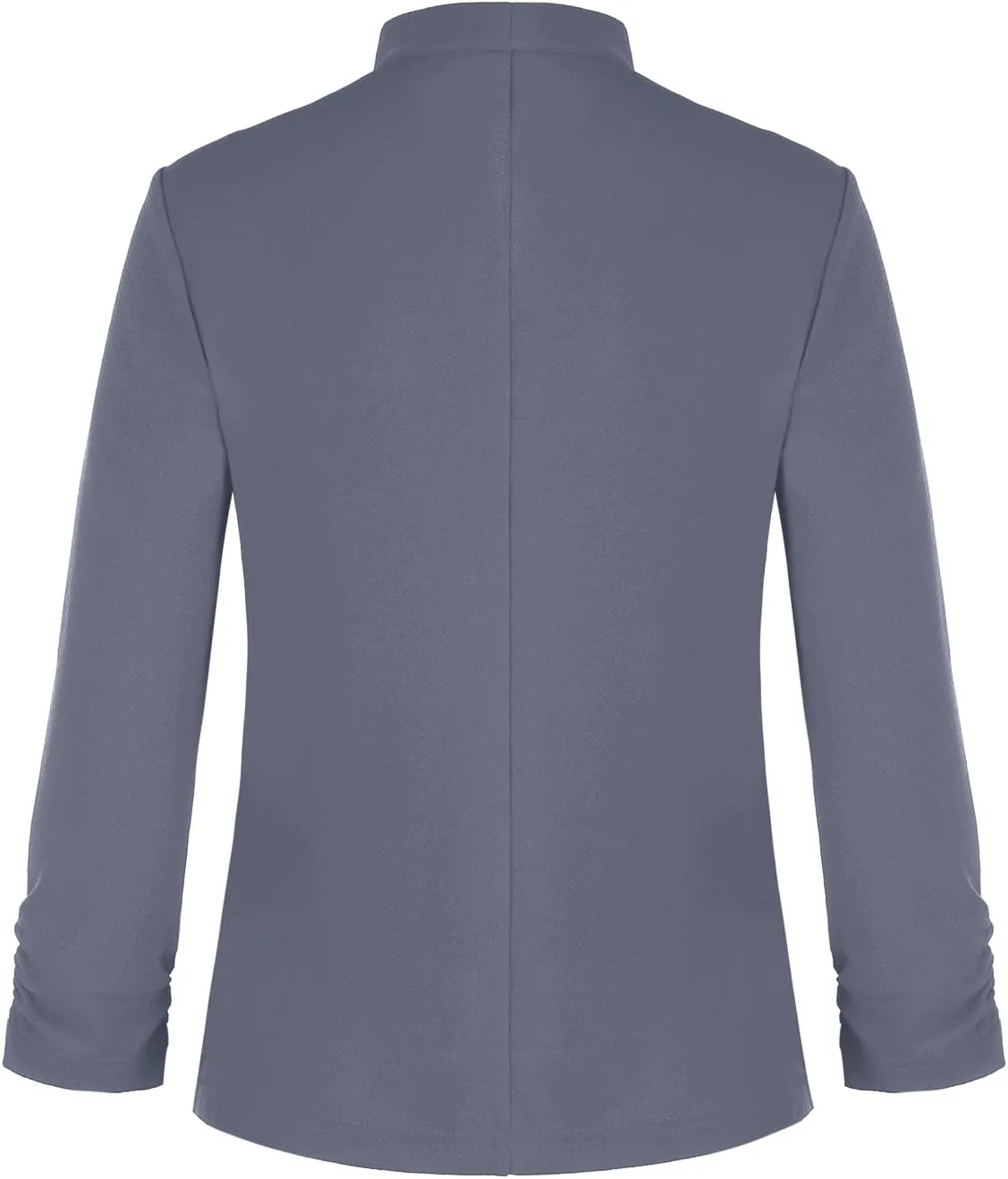 Unifizz Women's Collarless 3/4 Sleeve Lightweight Blazer Slim Work Office Business Jacket