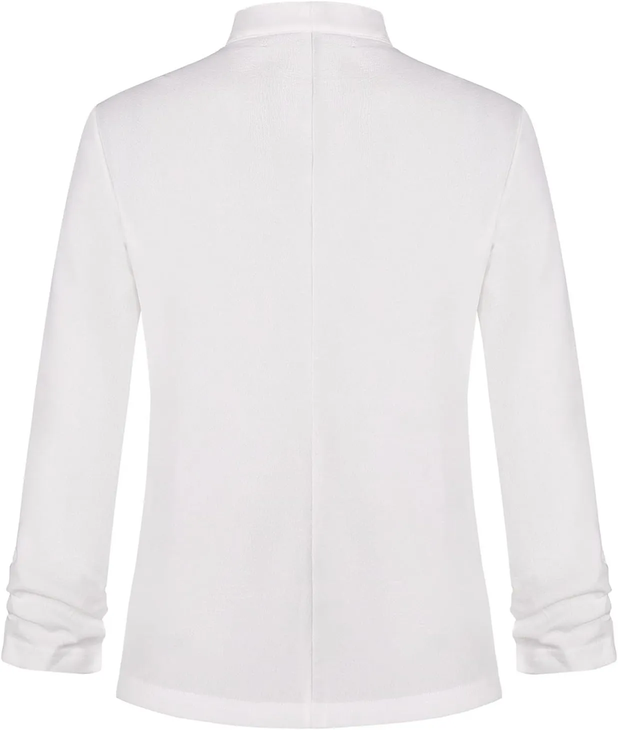 Unifizz Women's Collarless 3/4 Sleeve Lightweight Blazer Slim Work Office Business Jacket