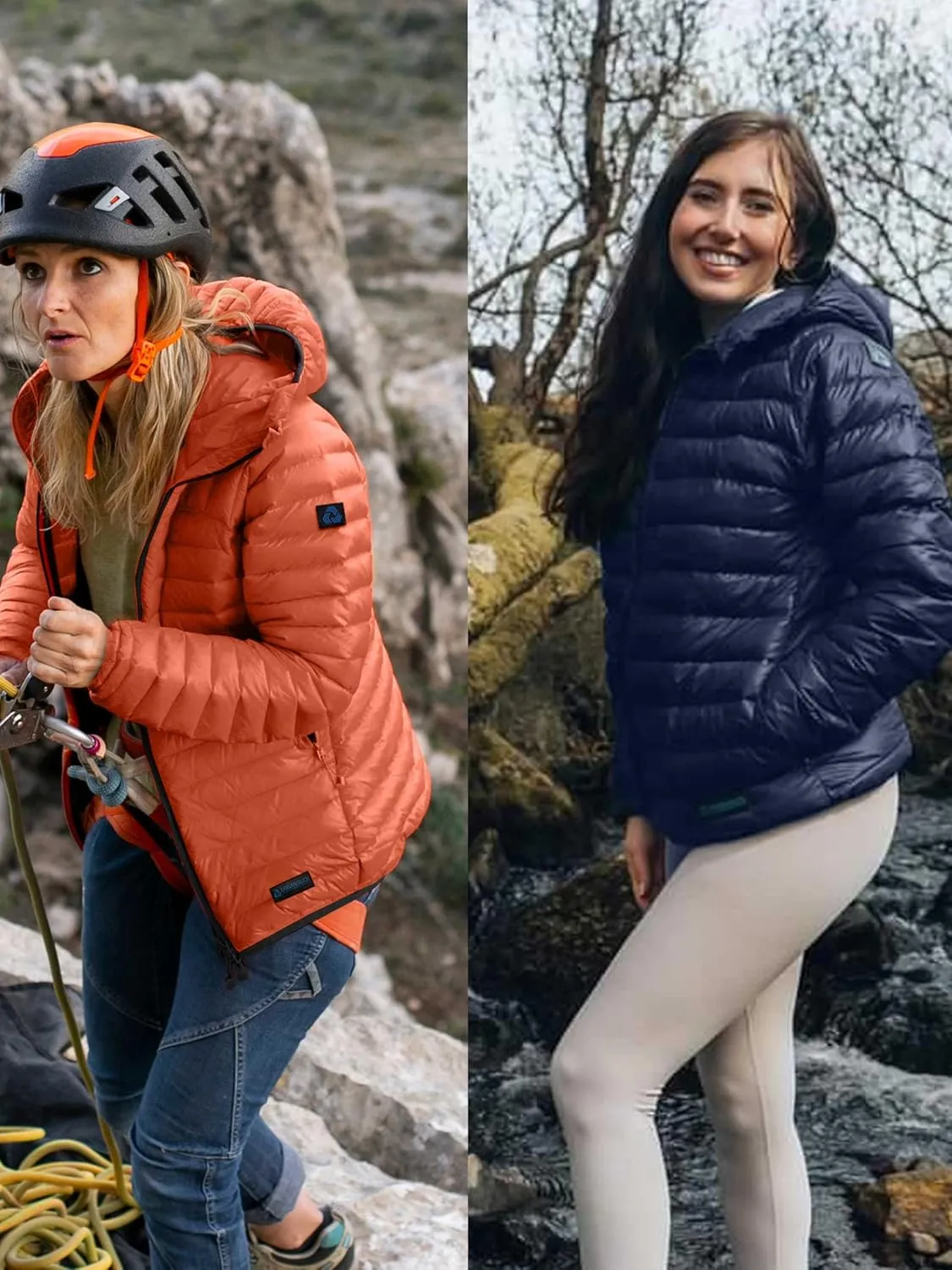 URBAN BUCK Packable Puffer Jacket Women with Hood  32 Degree Lightweight Quilted Winter Puff Foldable Jacket for Women