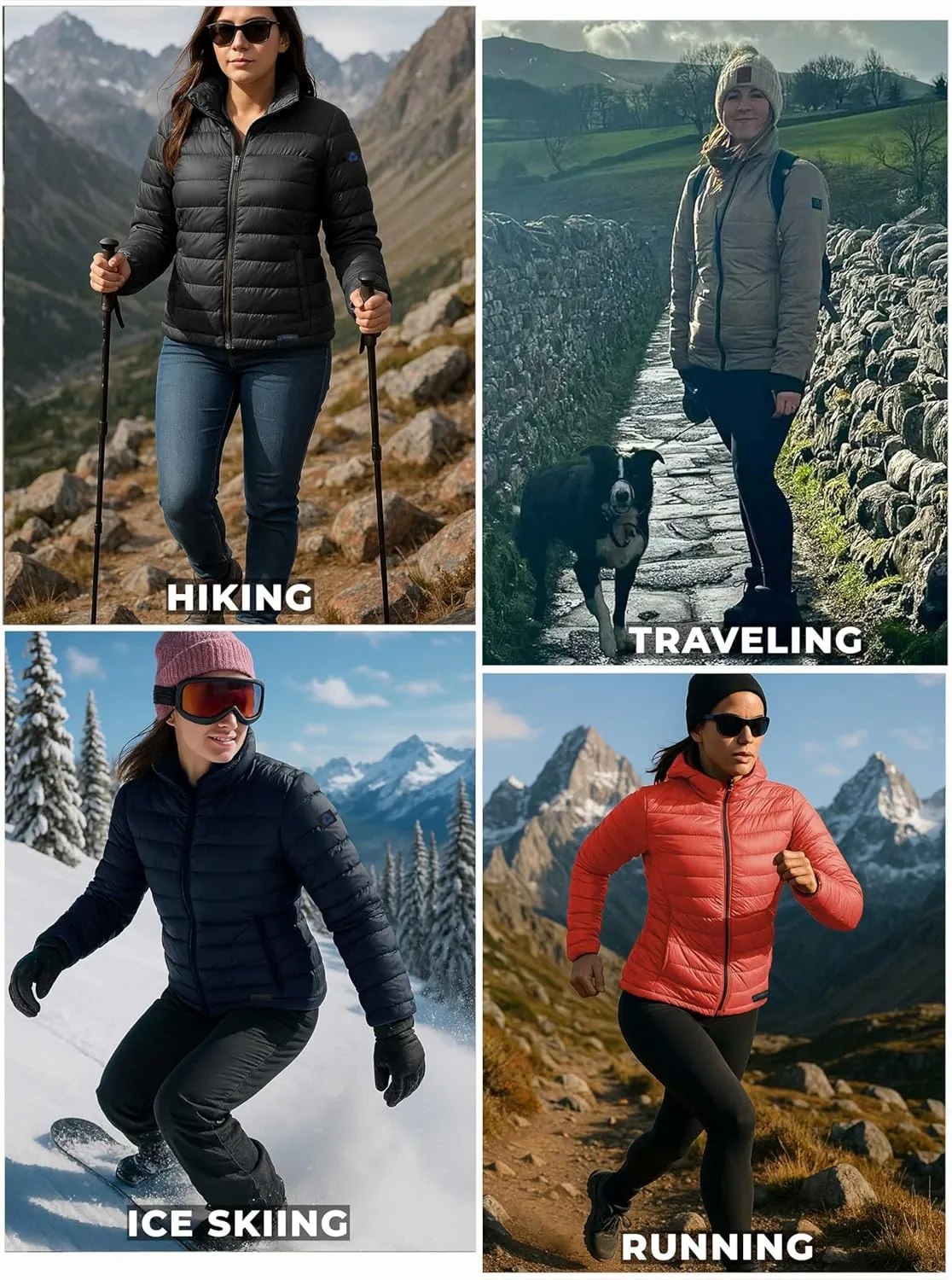 URBAN BUCK Packable Puffer Jacket Women with Hood  32 Degree Lightweight Quilted Winter Puff Foldable Jacket for Women