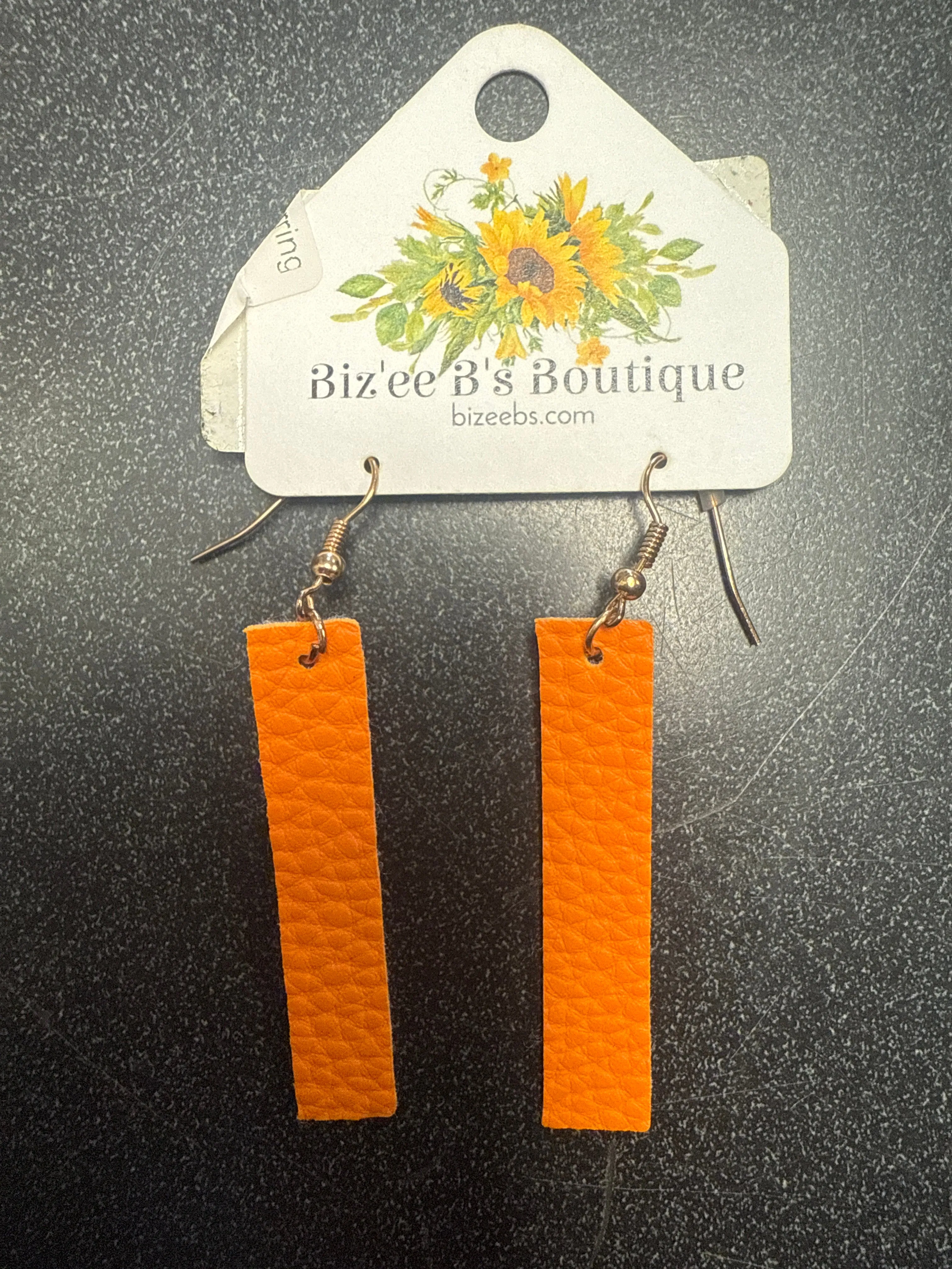 Vertical Bar PU Leather Earrings