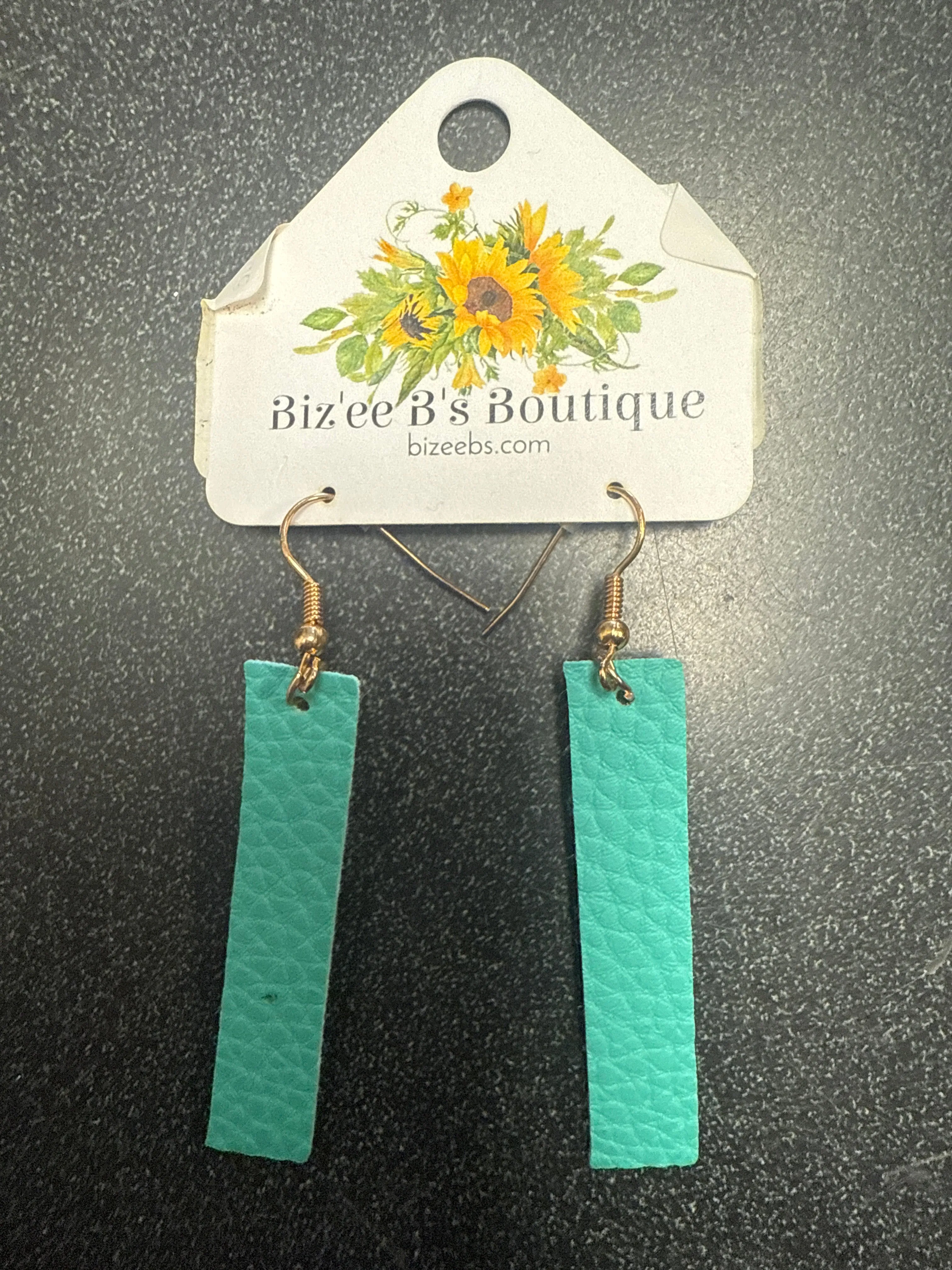 Vertical Bar PU Leather Earrings