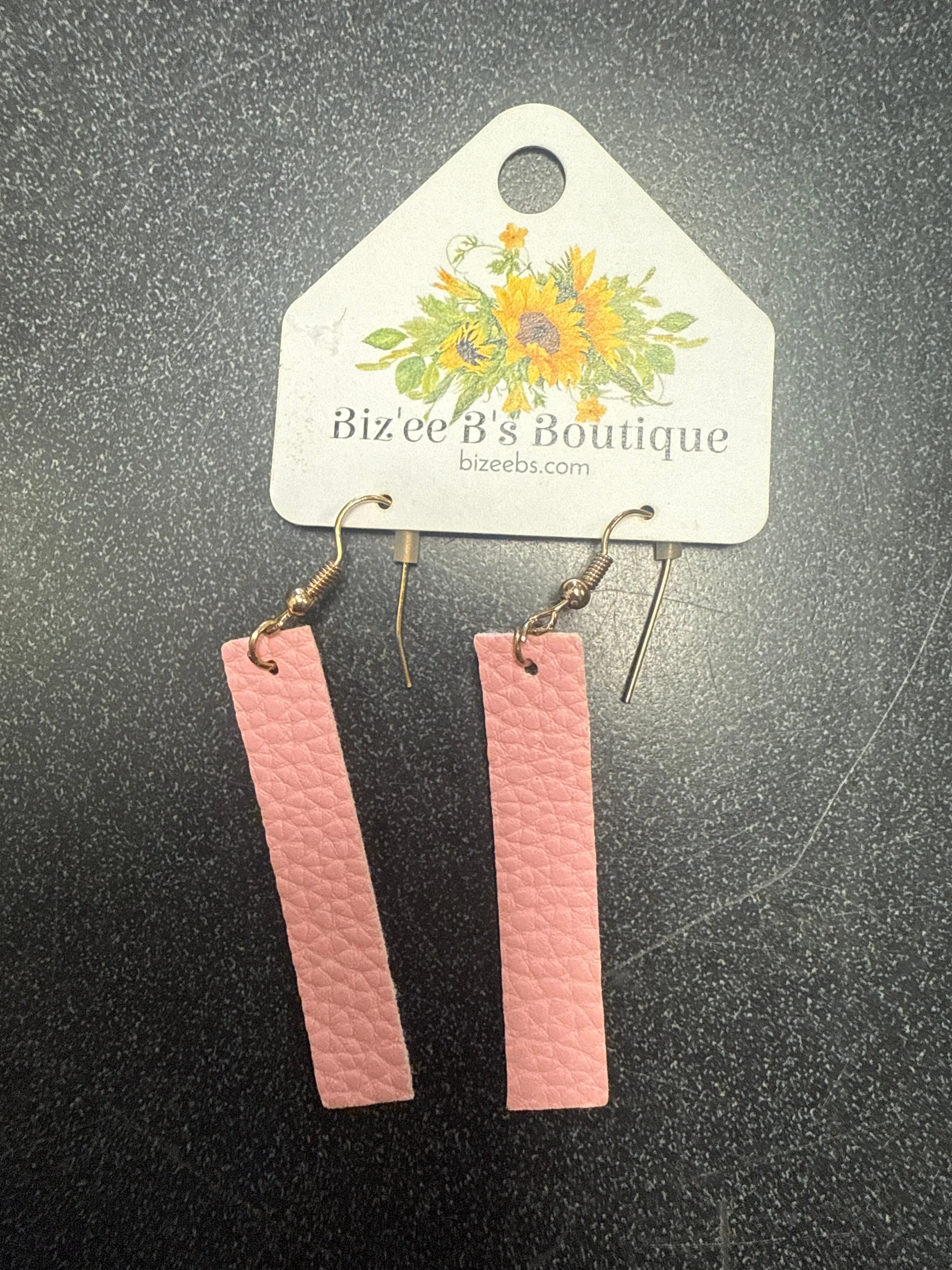 Vertical Bar PU Leather Earrings