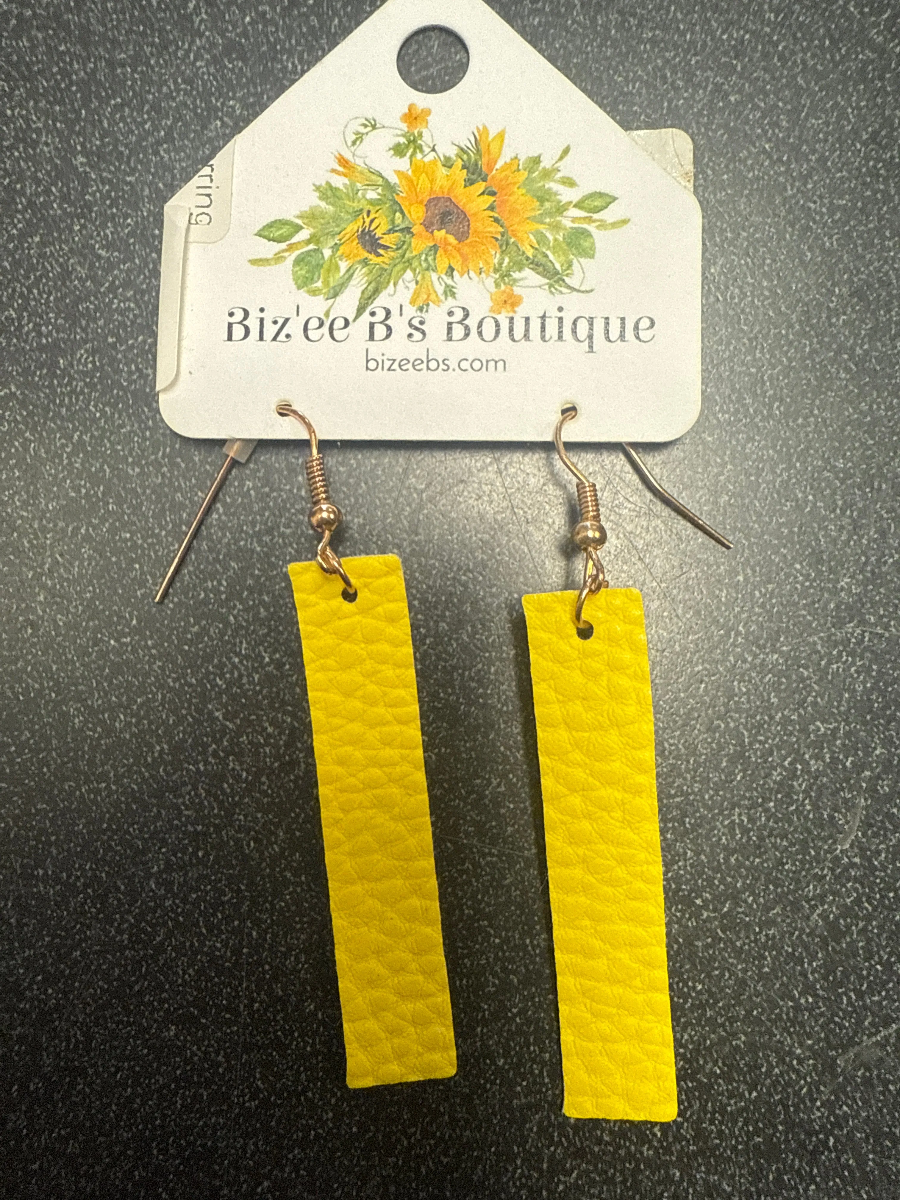 Vertical Bar PU Leather Earrings