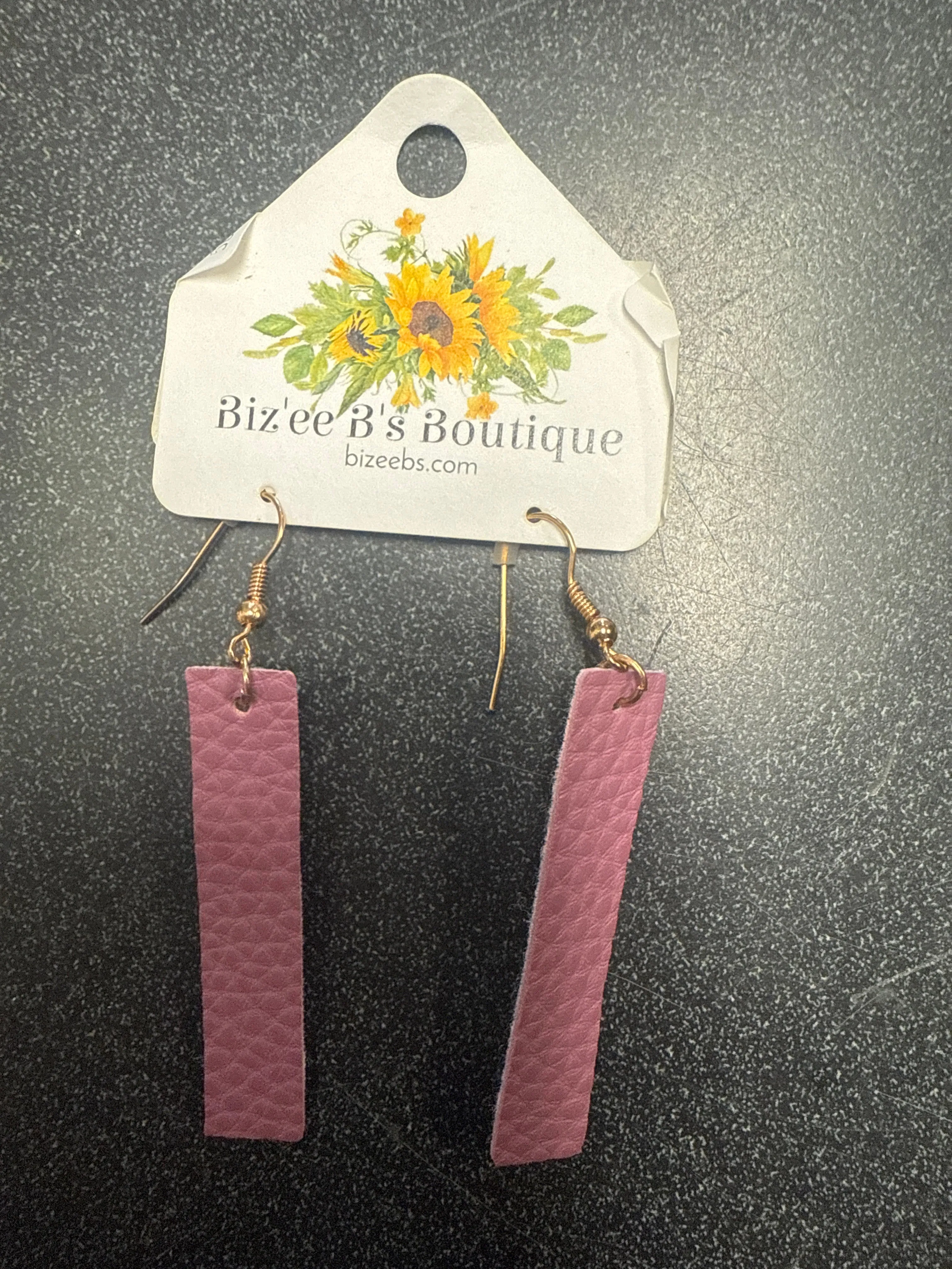 Vertical Bar PU Leather Earrings