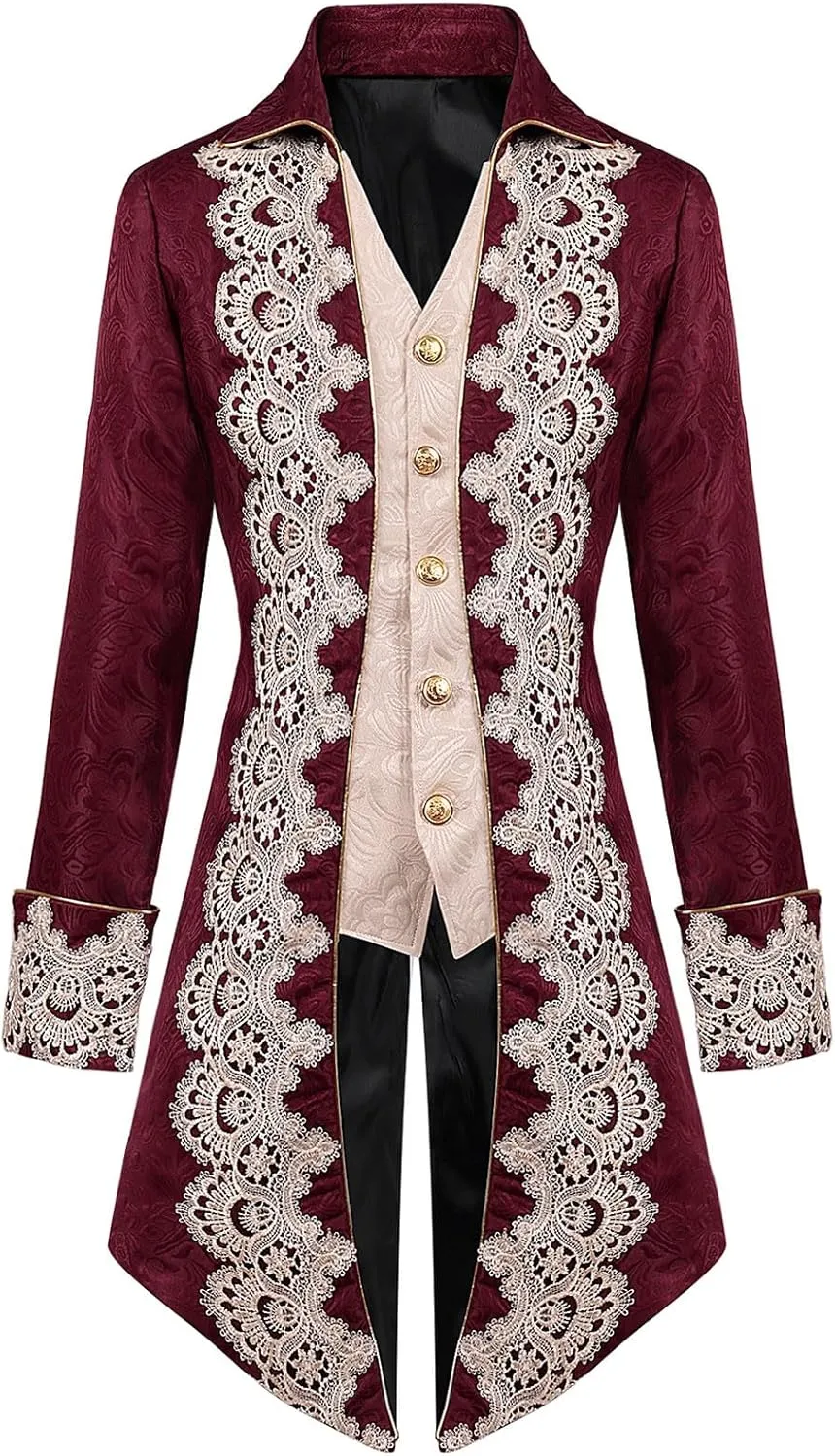 Vintage Men's Tailcoat Gothic Tailcoat Long Jacket Steampunk Victorian Coat Stylish Tailcoat Elegant Tuxedo