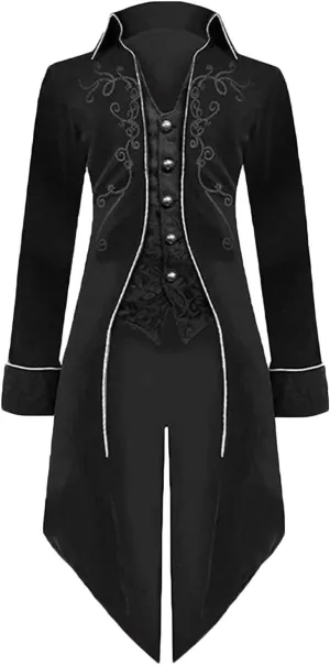 Vintage Men's Tailcoat Gothic Tailcoat Long Jacket Steampunk Victorian Coat Stylish Tailcoat Elegant Tuxedo