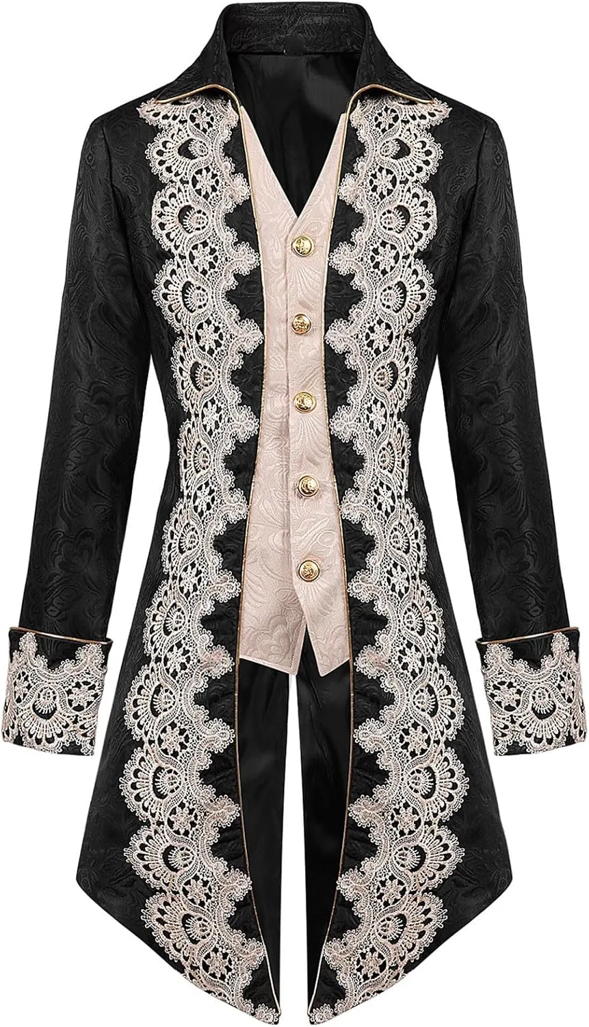 Vintage Men's Tailcoat Gothic Tailcoat Long Jacket Steampunk Victorian Coat Stylish Tailcoat Elegant Tuxedo