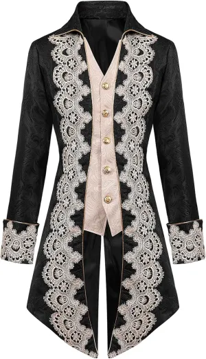 Vintage Men's Tailcoat Gothic Tailcoat Long Jacket Steampunk Victorian Coat Stylish Tailcoat Elegant Tuxedo