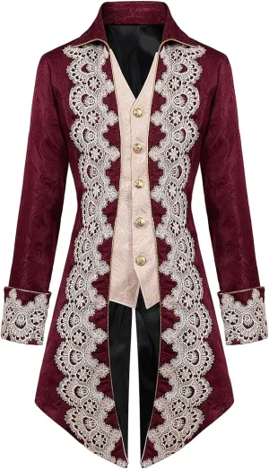 Vintage Men's Tailcoat Gothic Tailcoat Long Jacket Steampunk Victorian Coat Stylish Tailcoat Elegant Tuxedo