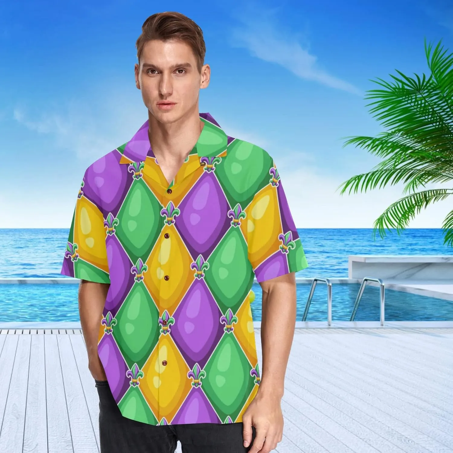 visesunny Hawaiian Shirts for Men Short Sleeve Aloha Beach Shirt Floral Summer Casual Button Down Shirts