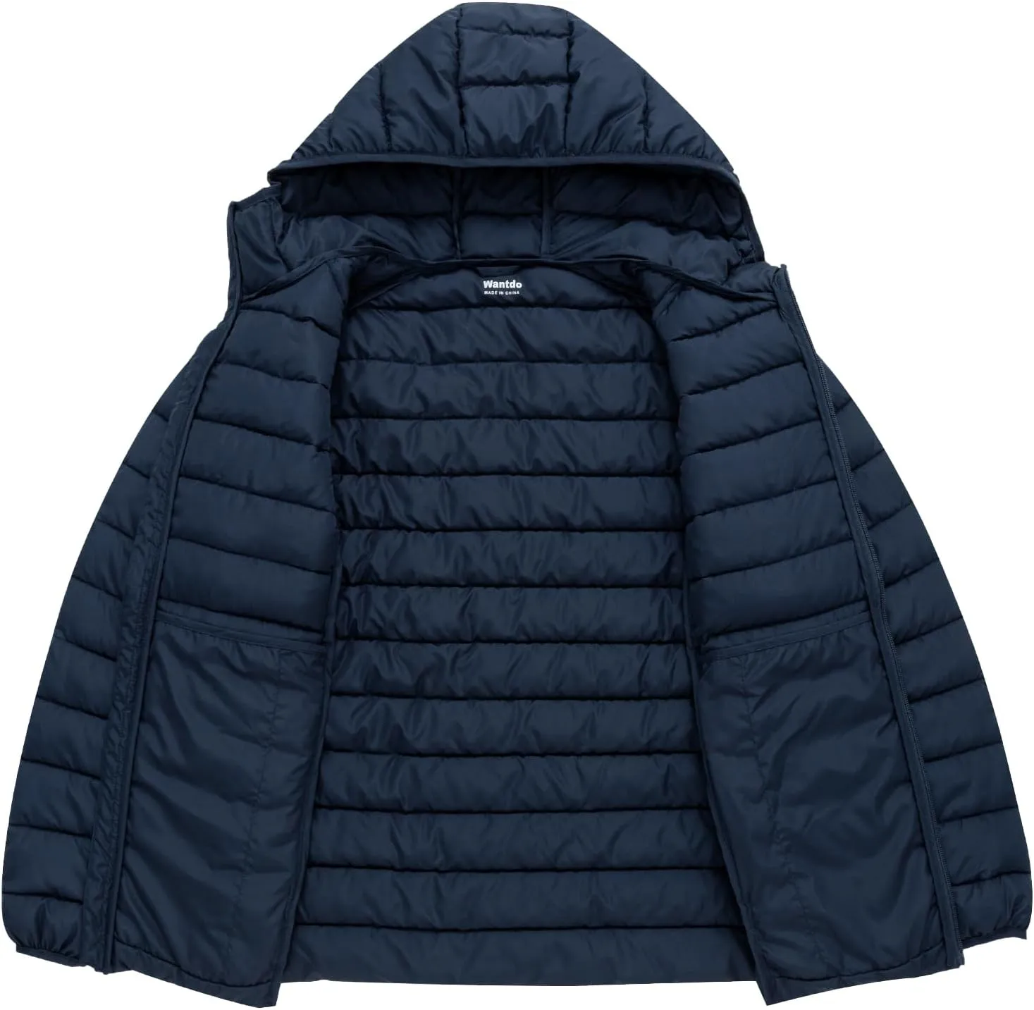 wantdo Men's Quilted Hooded Jacket Warm Coat Winter Lightweight Down Jacket