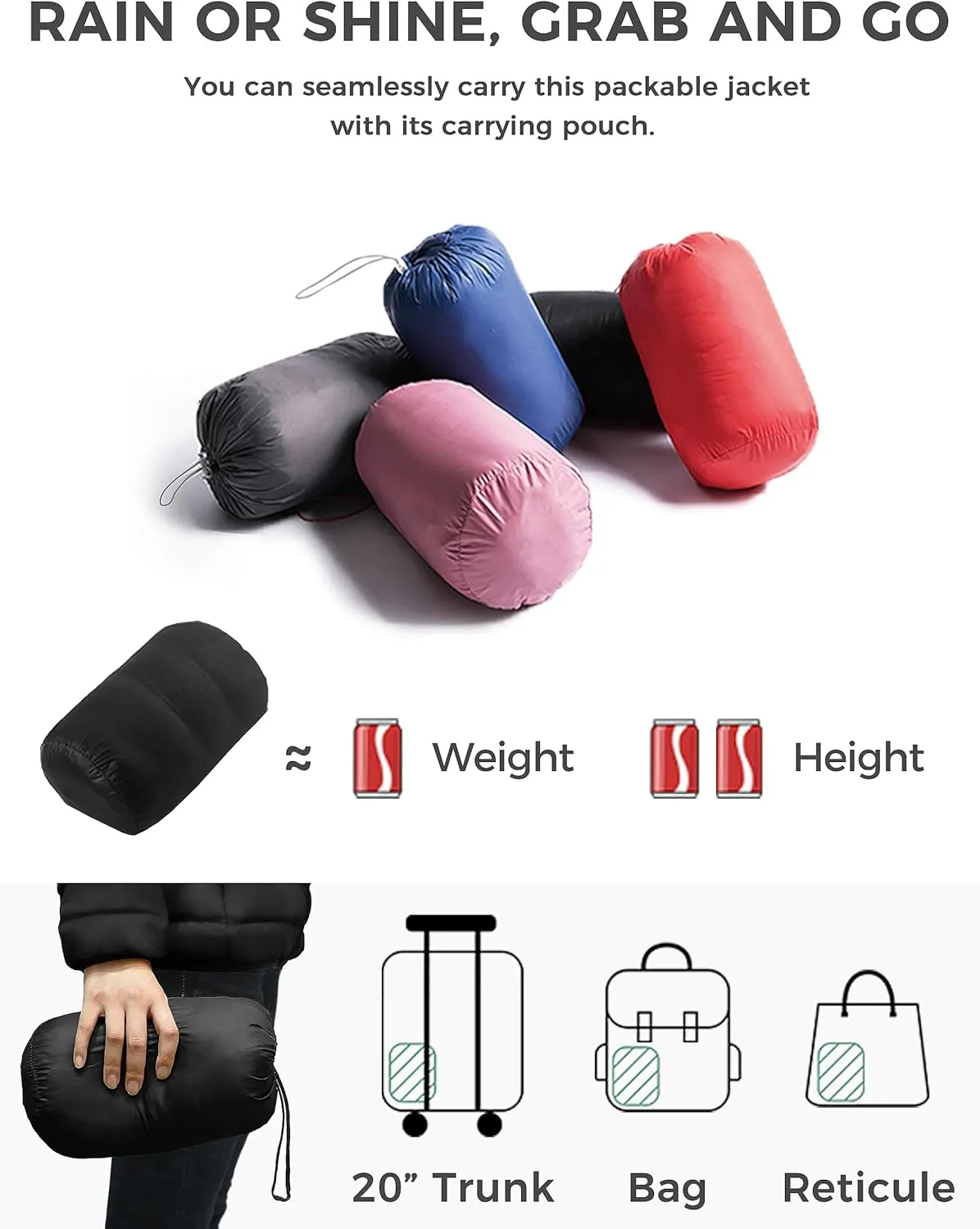 Wantdo Women's Packable Down Jacket Lightweight Puffer Jacket Hooded Winter Coat