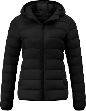 wantdo Women's Quilted Down Jacket Lightweight Puffer Jacket Hooded Short Winter Coat
