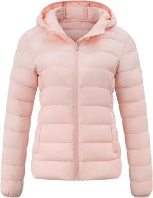 wantdo Women's Quilted Down Jacket Lightweight Puffer Jacket Hooded Short Winter Coat