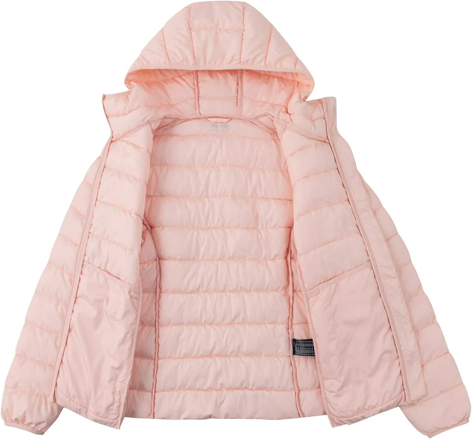 wantdo Women's Quilted Down Jacket Lightweight Puffer Jacket Hooded Short Winter Coat