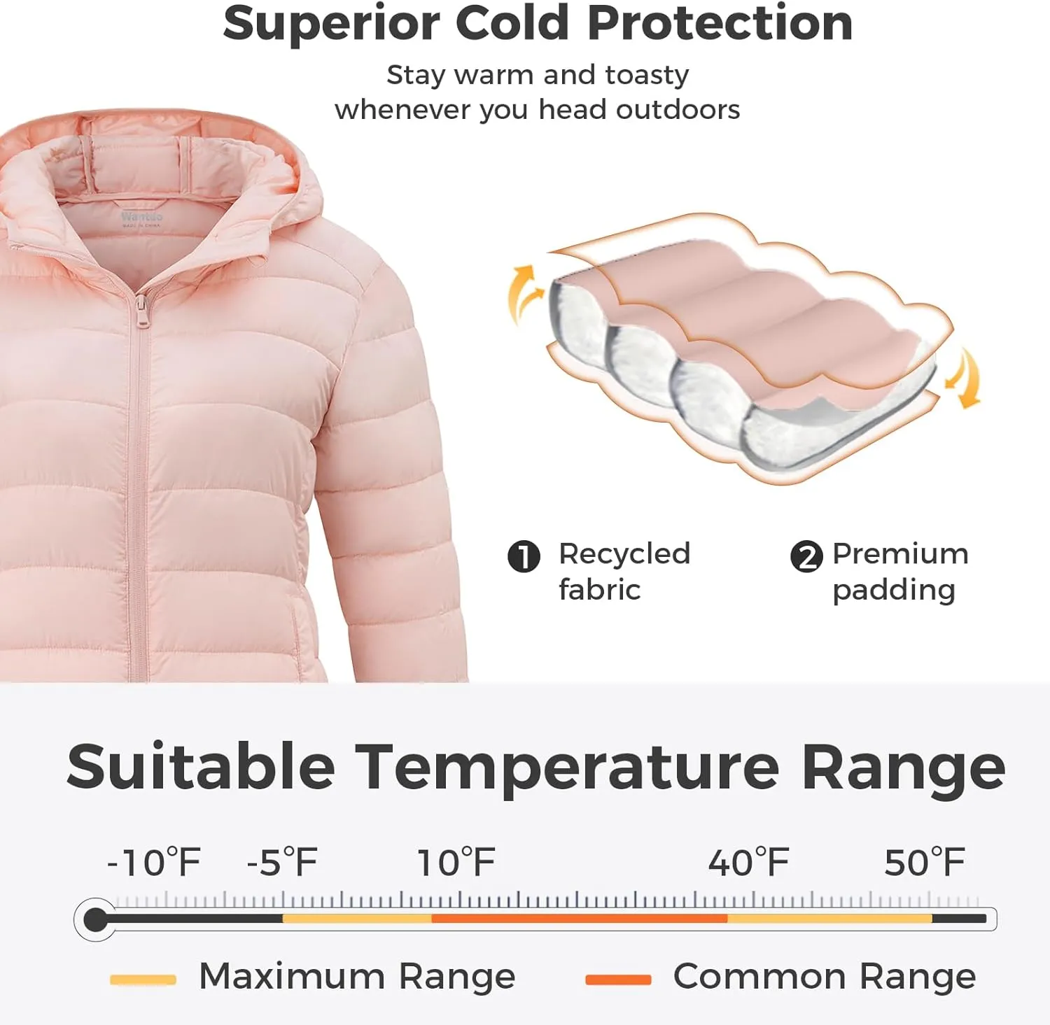 wantdo Women's Quilted Down Jacket Lightweight Puffer Jacket Hooded Short Winter Coat