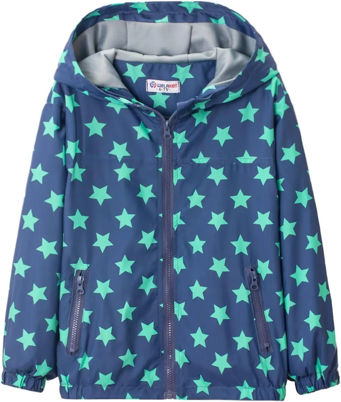 WELAKEN Lightweight Jacket for Boys Kids & Toddler II Girls' Print Water-resistant Jacket