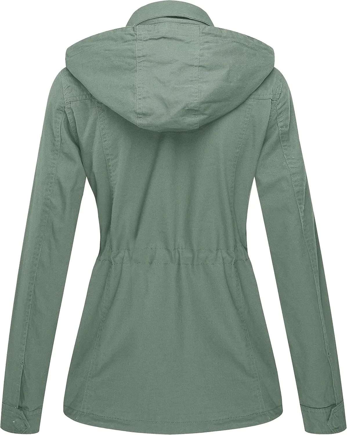 WenVen Women's Anorak Military Jacket Lightweight Casual Cotton Coat with Hood