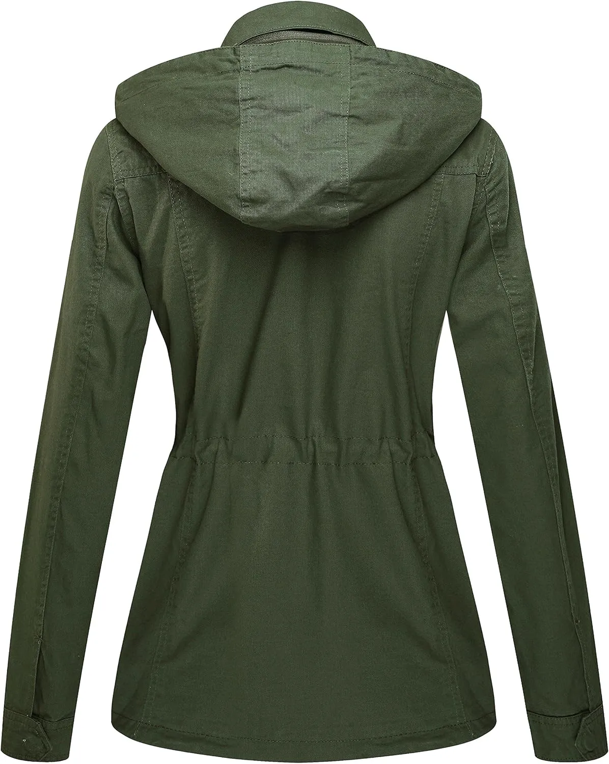 WenVen Women's Anorak Military Jacket Lightweight Casual Cotton Coat with Hood