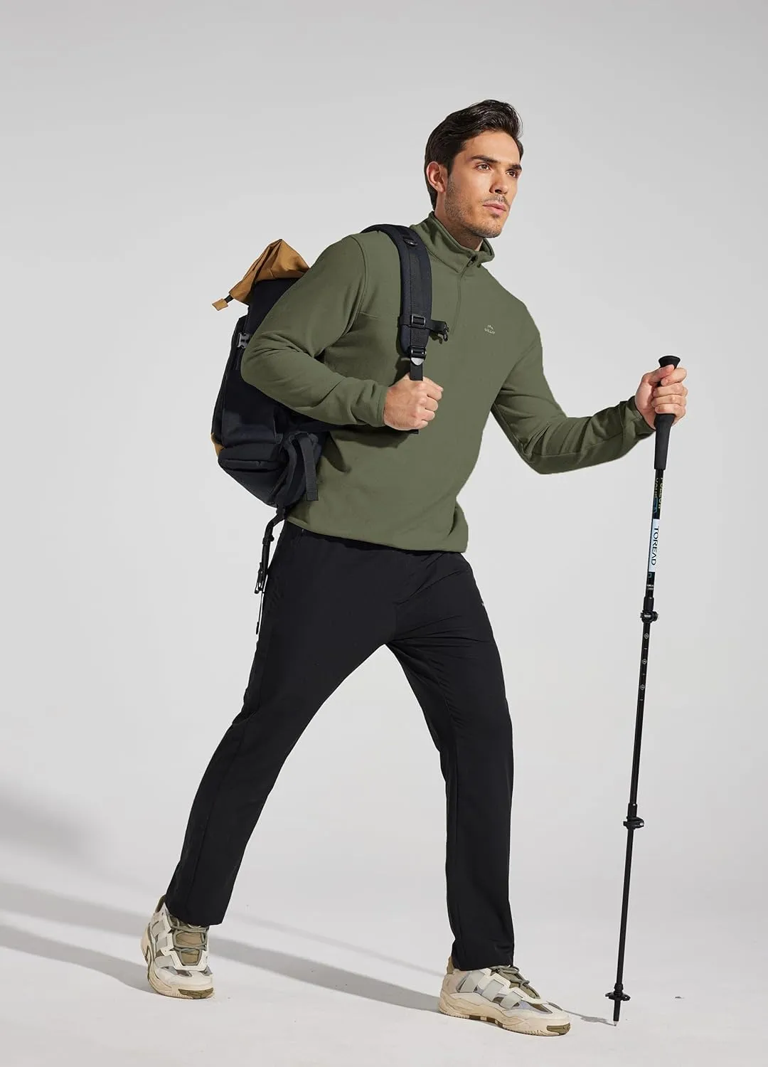 Willit Men's Fleece Pullover Winter Shirts Long Sleeve Quarter Zip Cold Weather Golf Hiking Casual Warm Shirts