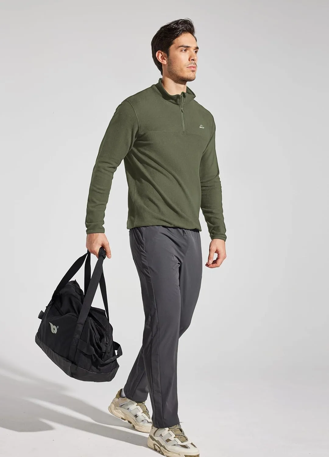 Willit Men's Fleece Pullover Winter Shirts Long Sleeve Quarter Zip Cold Weather Golf Hiking Casual Warm Shirts