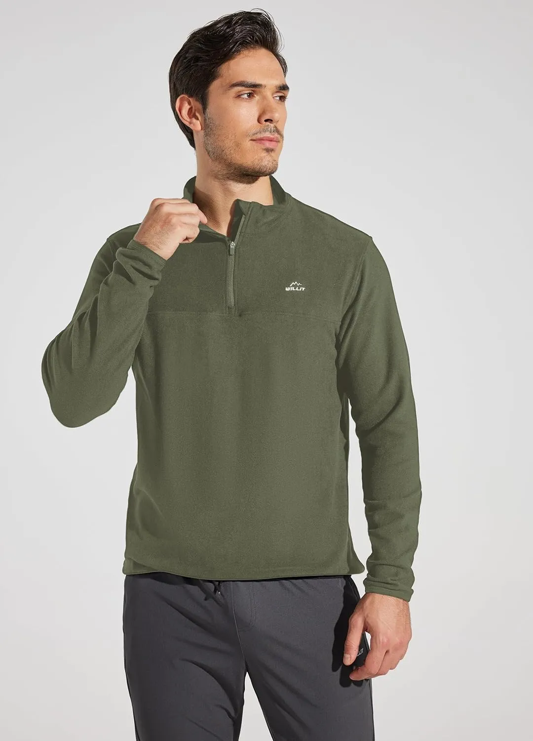 Willit Men's Fleece Pullover Winter Shirts Long Sleeve Quarter Zip Cold Weather Golf Hiking Casual Warm Shirts