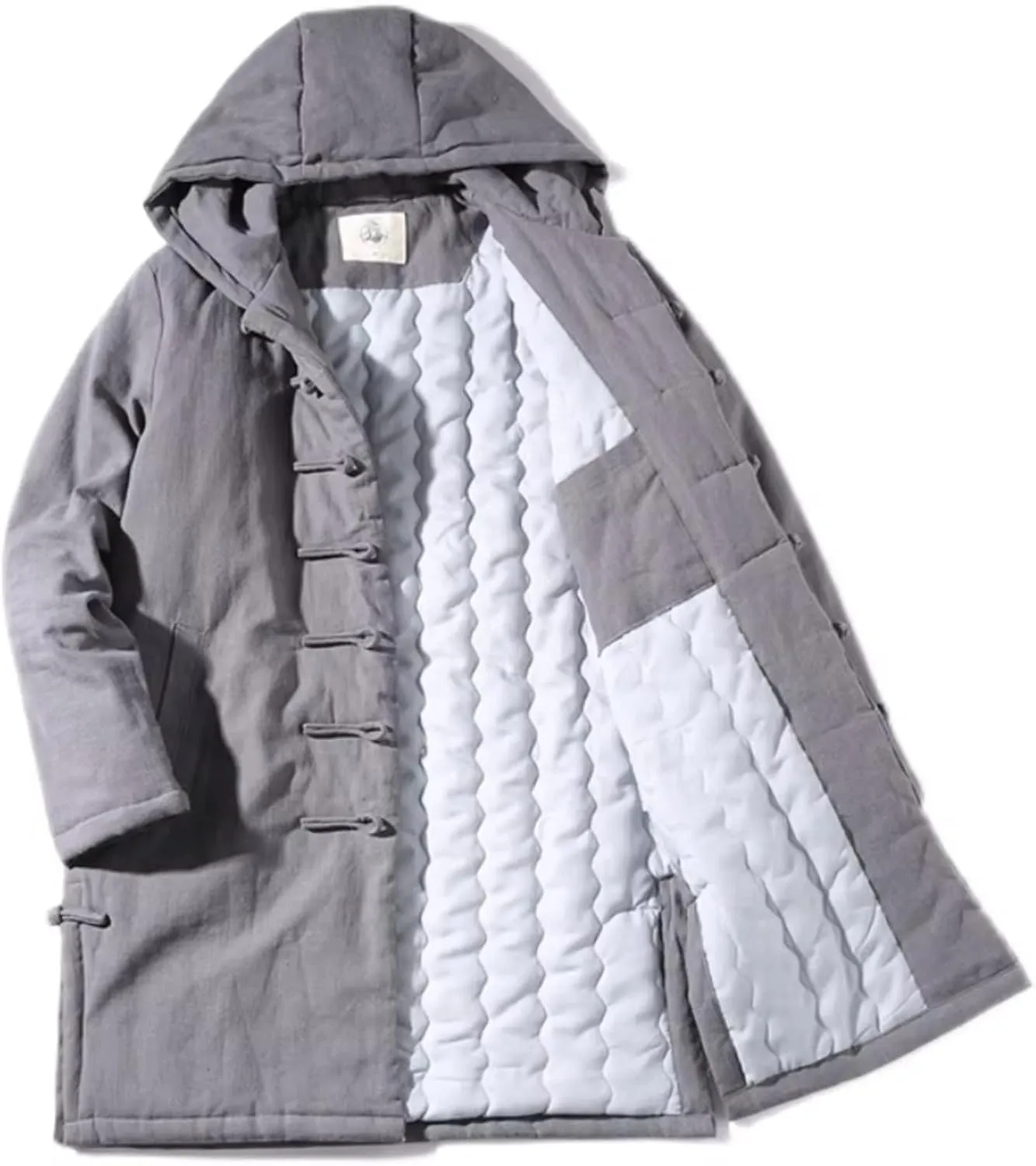 Winter Chinese Style Thick Parkas Men Warm Long Trench Coat Men Retro Tang Suit Male Hooded Cotton -Padded Jacket