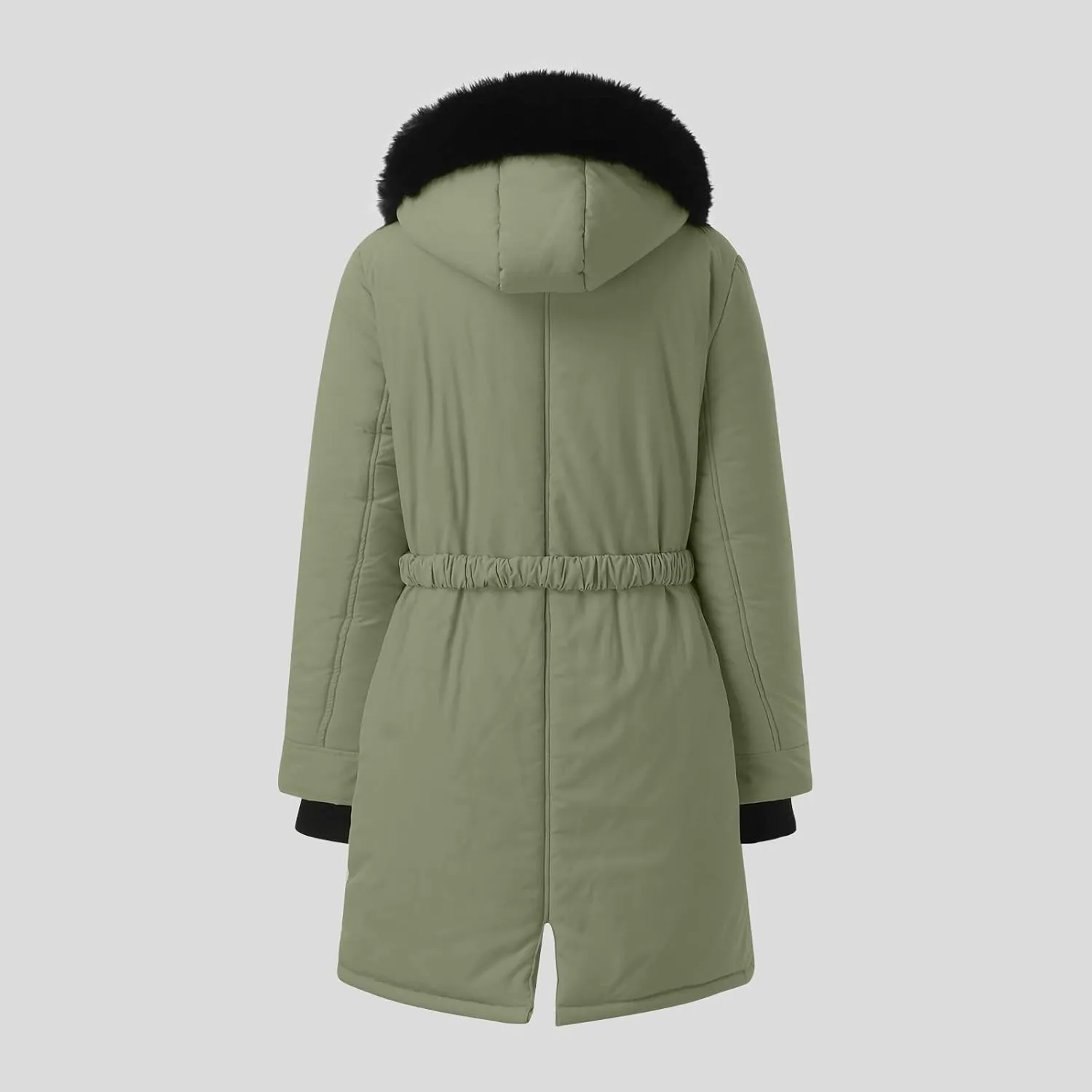 with Faux fur Removable Hood Lapel Collar Long Sleeve Jacket Vintage Thicken Coat Jacket Warm Baggy Short Down Coats