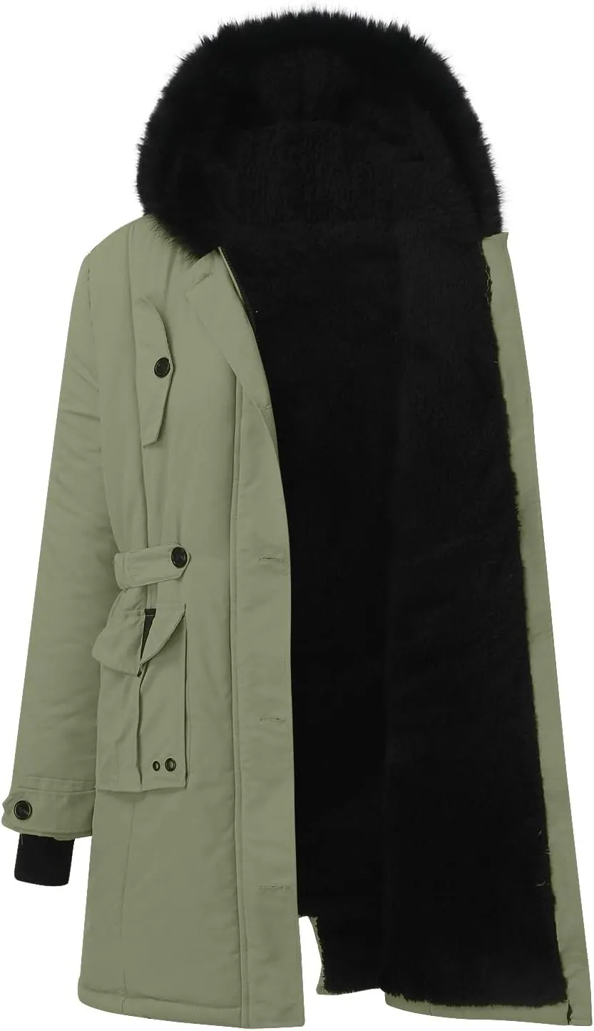 with Faux fur Removable Hood Lapel Collar Long Sleeve Jacket Vintage Thicken Coat Jacket Warm Baggy Short Down Coats