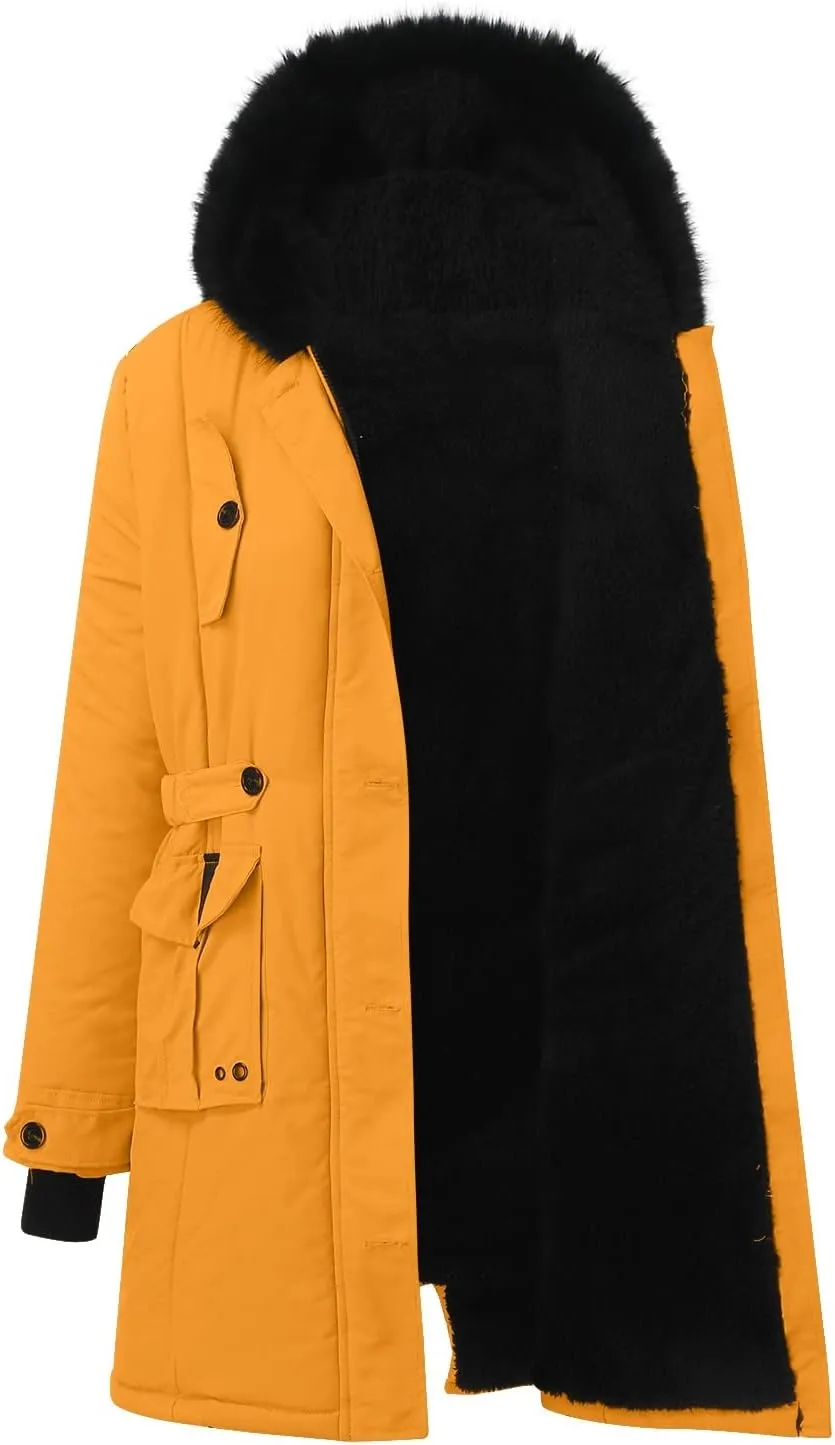 with Faux fur Removable Hood Lapel Collar Long Sleeve Jacket Vintage Thicken Coat Jacket Warm Baggy Short Down Coats