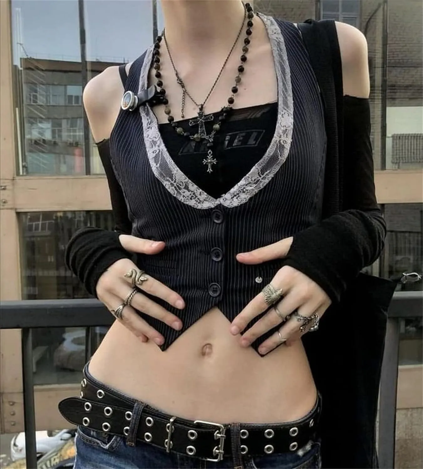 Women Sexy Dressy Vest Slim Fit Button Halter V-Neck Tuxedo Suit Waistcoats Versatile Racerback Vintage Streetwear