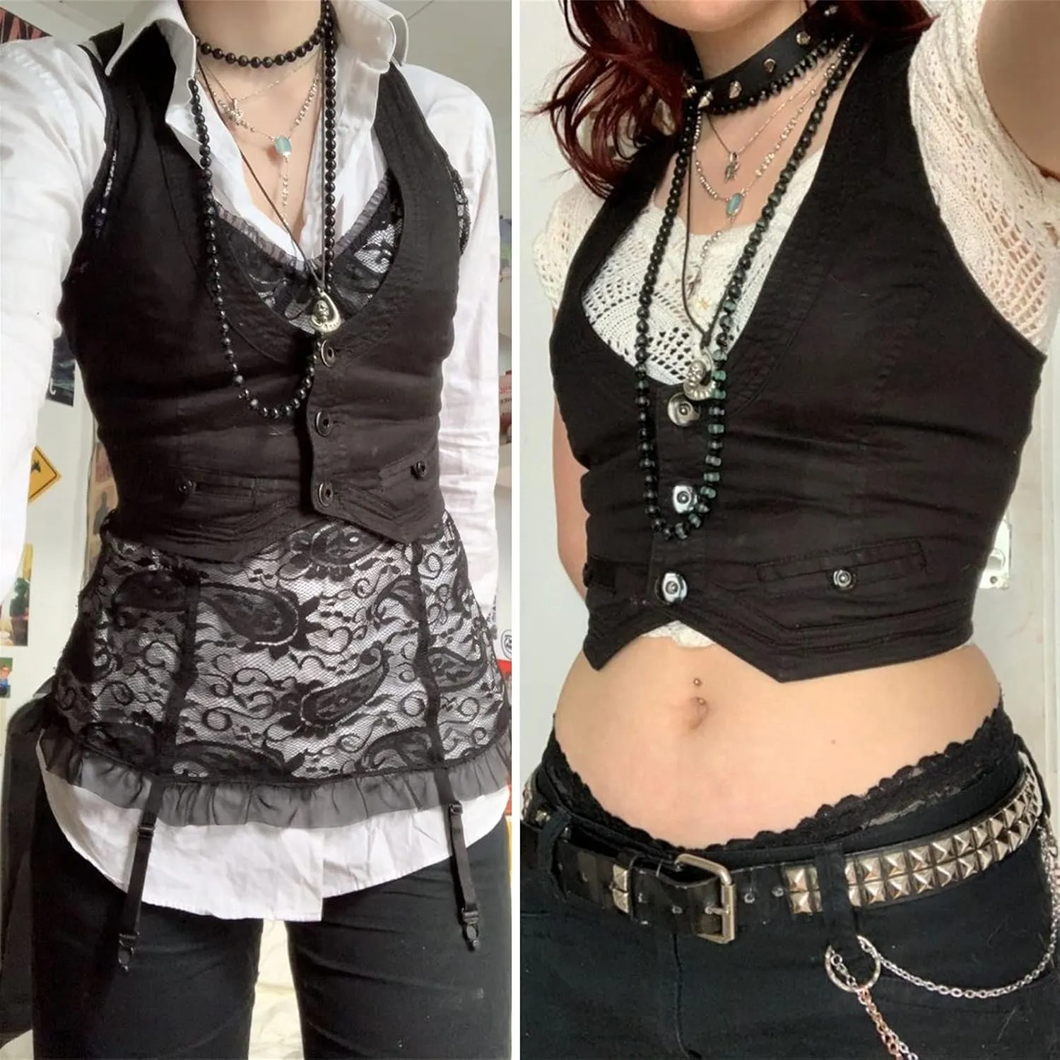Women Sexy Dressy Vest Slim Fit Button Halter V-Neck Tuxedo Suit Waistcoats Versatile Racerback Vintage Streetwear