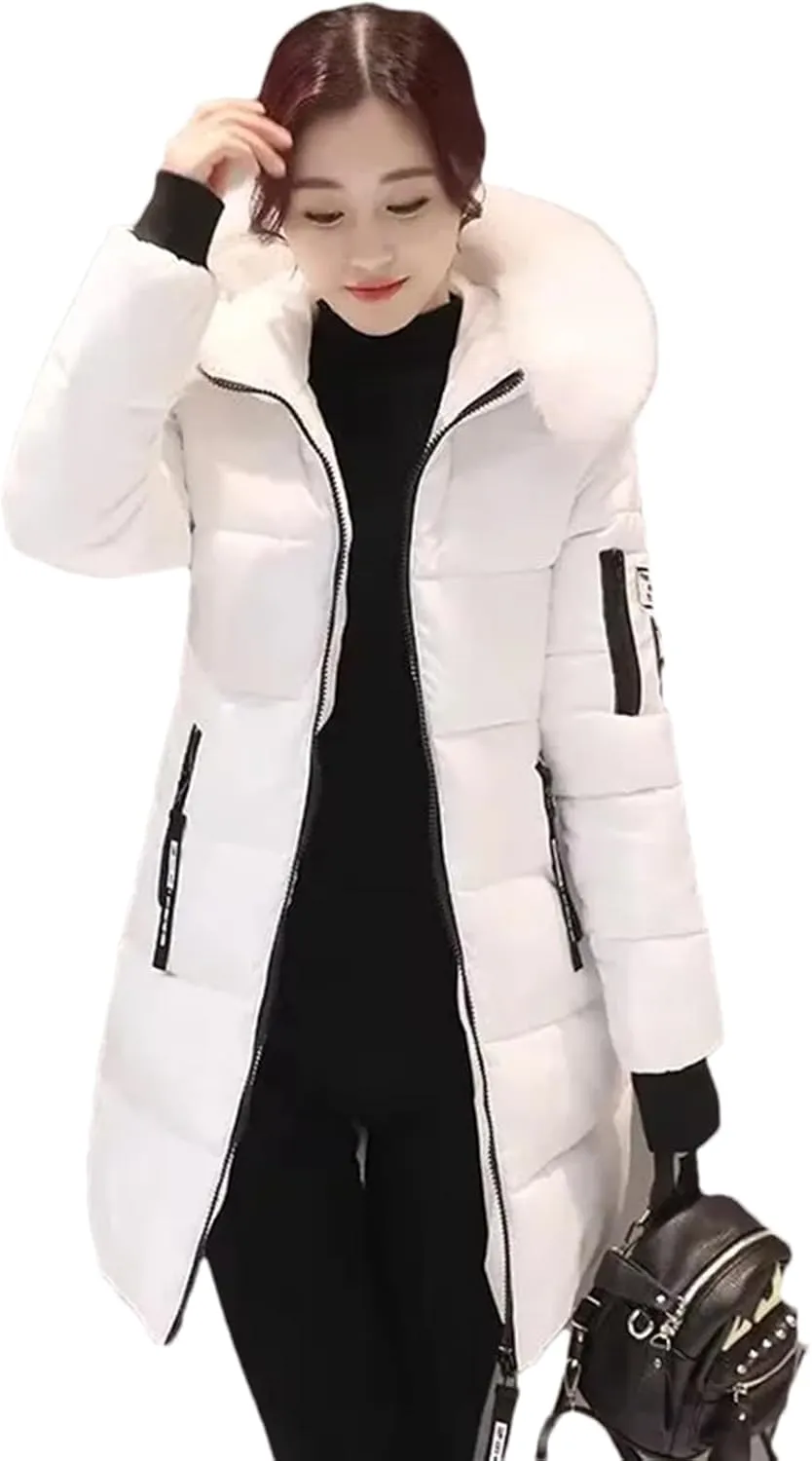 Women Winter Puffer Parka Coat Hooded Overcoat Thick Warm Cotton Padded Outwear