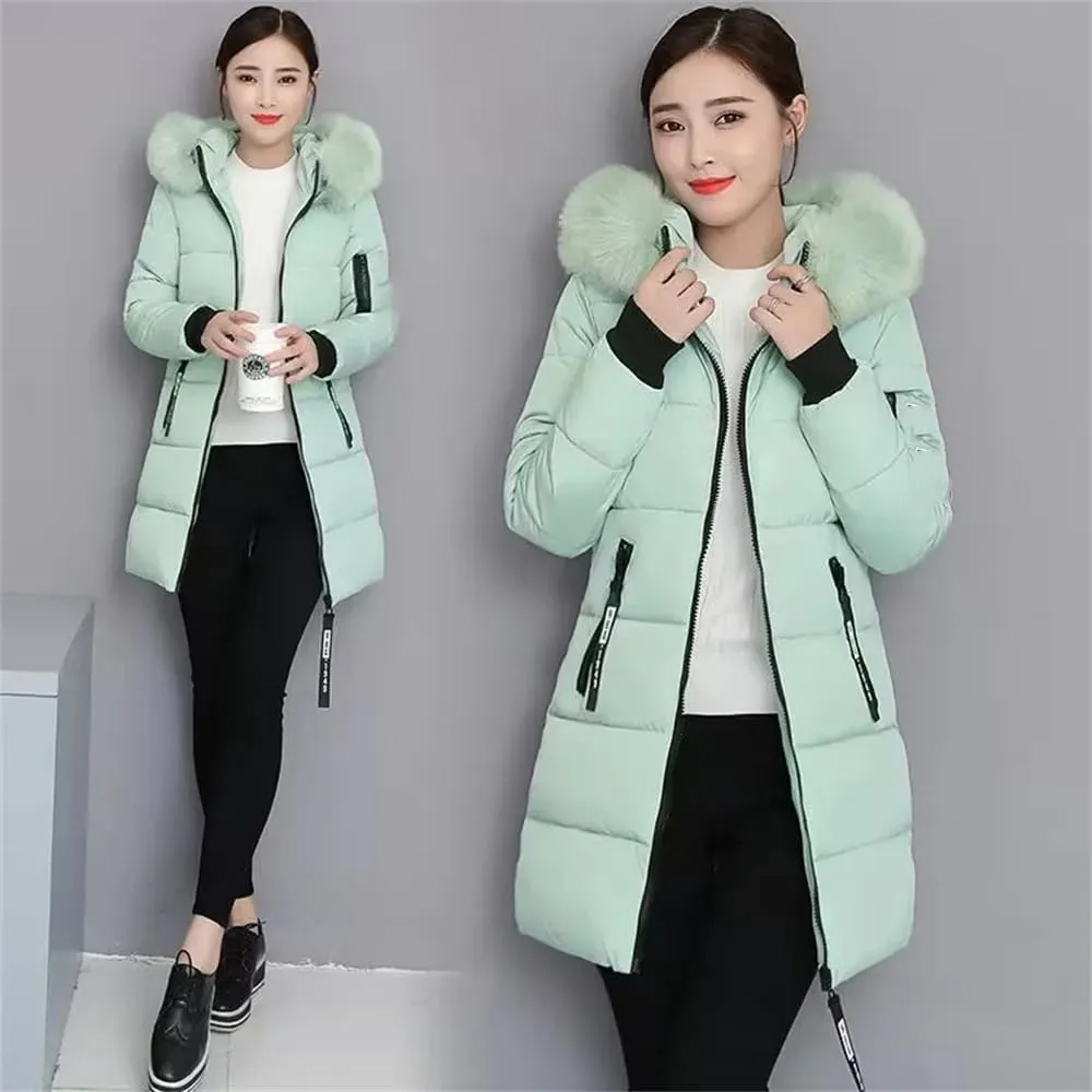 Women Winter Puffer Parka Coat Hooded Overcoat Thick Warm Cotton Padded Outwear
