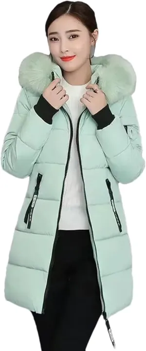 Women Winter Puffer Parka Coat Hooded Overcoat Thick Warm Cotton Padded Outwear