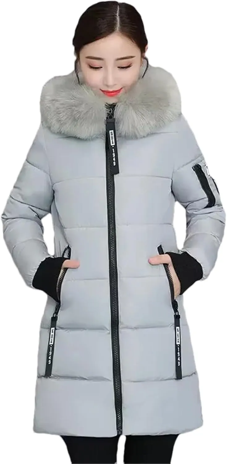 Women Winter Puffer Parka Coat Hooded Overcoat Thick Warm Cotton Padded Outwear