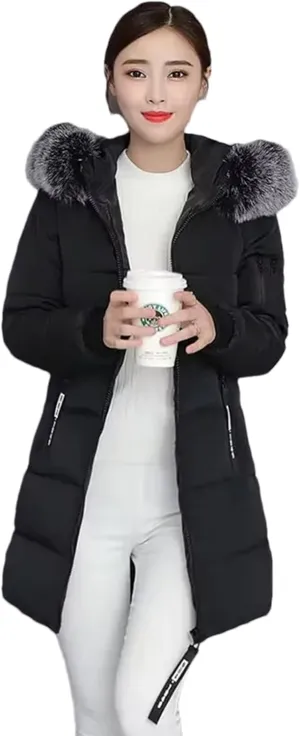 Women Winter Puffer Parka Coat Hooded Overcoat Thick Warm Cotton Padded Outwear
