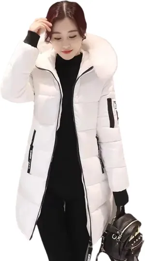 Women Winter Puffer Parka Coat Hooded Overcoat Thick Warm Cotton Padded Outwear