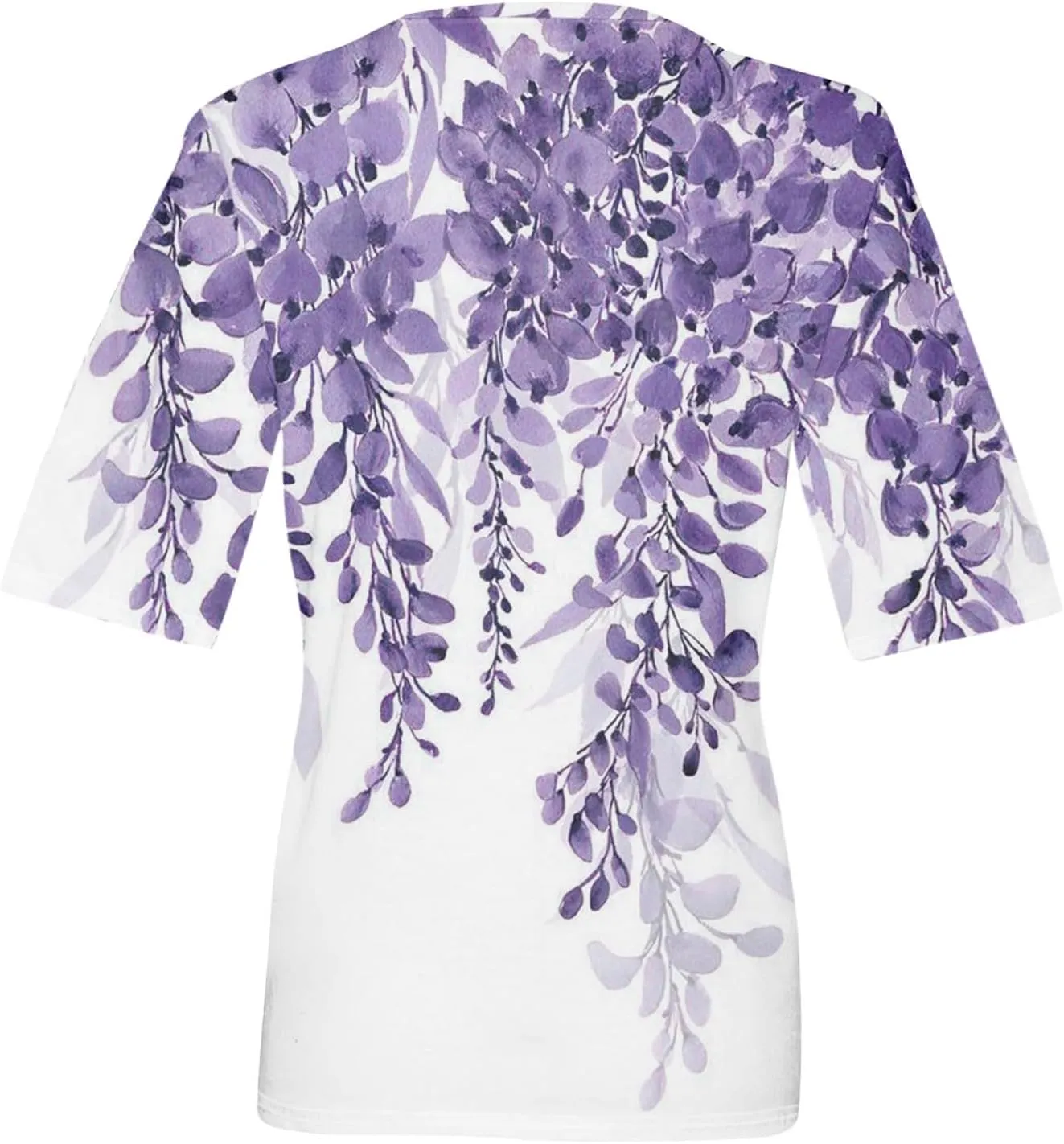 Womens 2024 Summer Half Sleeve Tops Casual V Neck Summer Shirts Loose Fit Elbow Length Sleeve Blouses