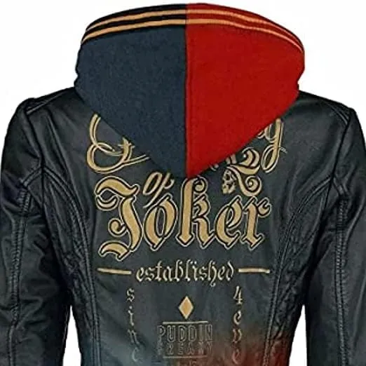 Women's Harley Daddy's Monster Suicide Squad Birds Of Prey Duel Tone Gradient Quinn Leather Quilted Jacket