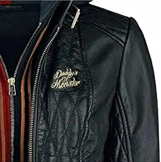 Women's Harley Daddy's Monster Suicide Squad Birds Of Prey Duel Tone Gradient Quinn Leather Quilted Jacket