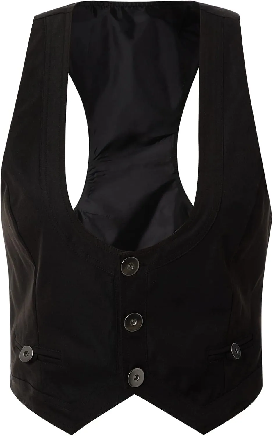 Women's Leather Sleeveless V Neck Single Breasted Vest Crop Blazer Coat Jacket