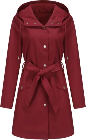 Women's Lightweight Anorak Utility Jacket Button Down Spring Waterproof Coat Fall Casual Hoodies