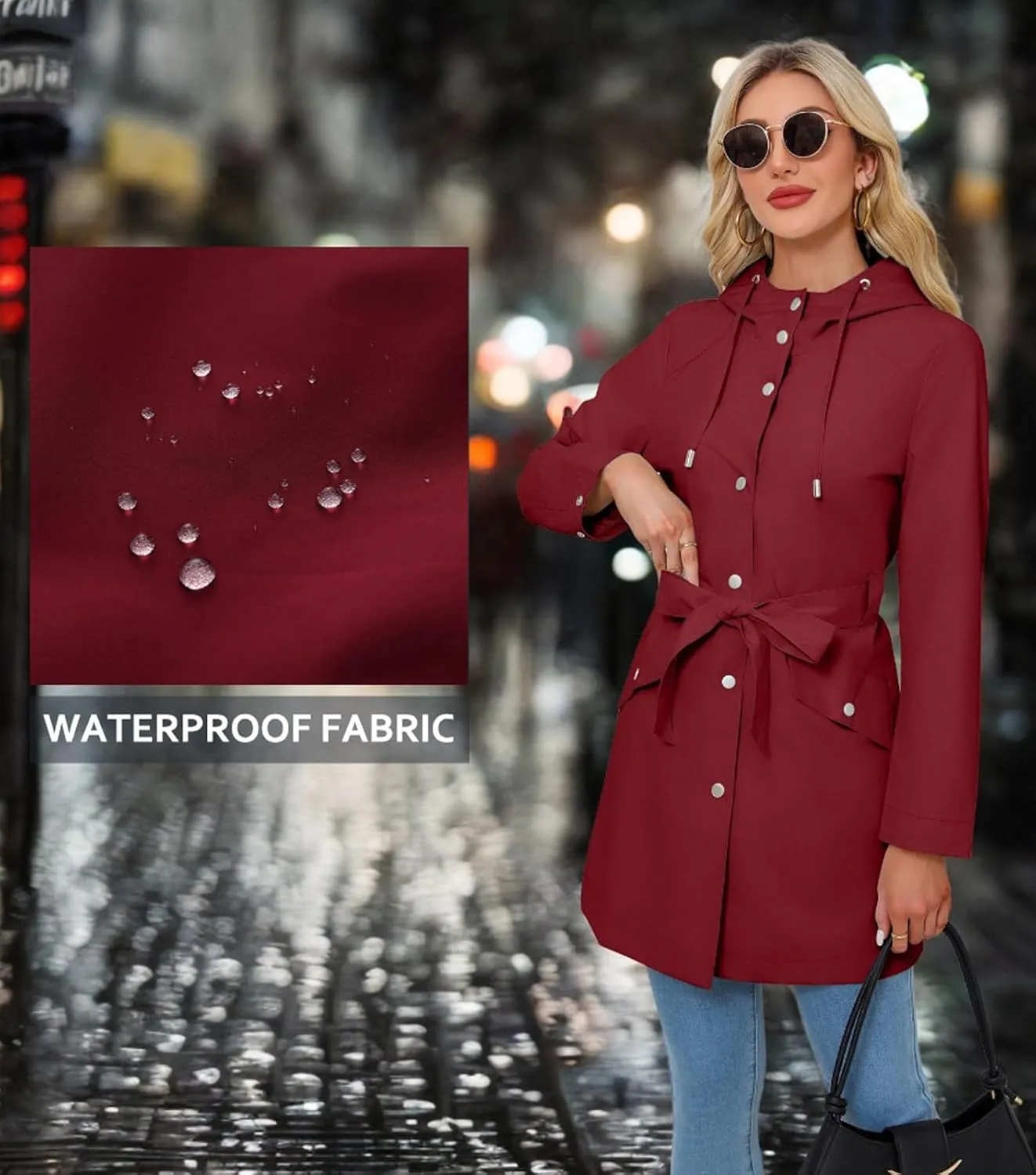 Women's Lightweight Anorak Utility Jacket Button Down Spring Waterproof Coat Fall Casual Hoodies