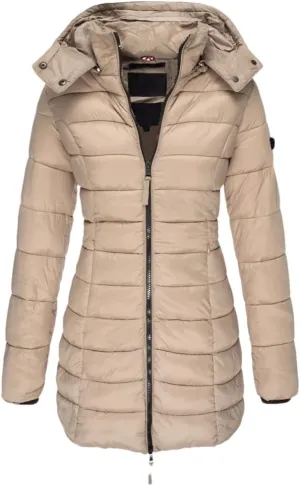 Womens Long Down Coat Winter Thicken Warm Hooded Cotton Padded Puffer Jacket Overcoat
