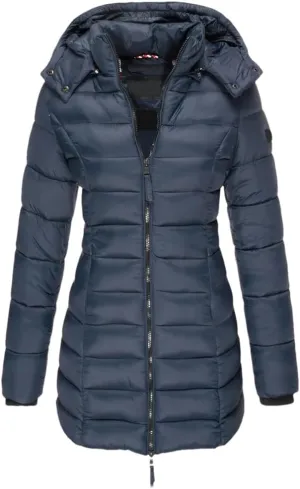 Womens Long Down Coat Winter Thicken Warm Hooded Cotton Padded Puffer Jacket Overcoat